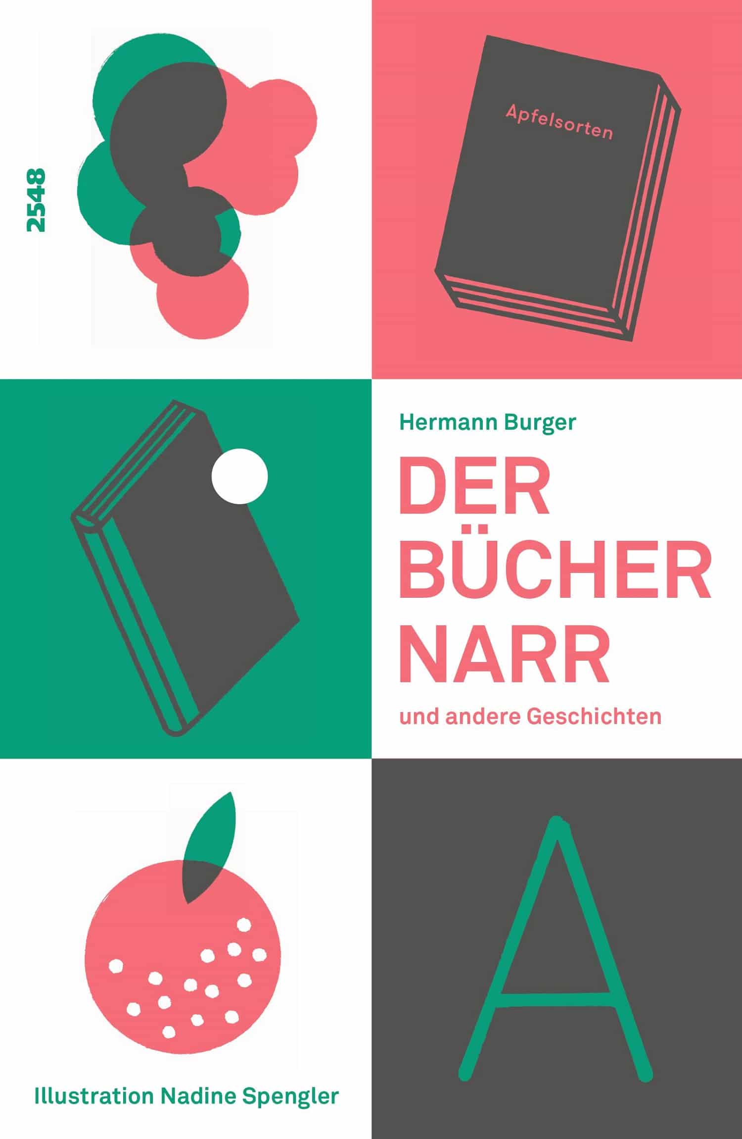 Der Buechernarr und andere Geschichten, ein Buch von Hermann Burger, Illustration Nadine Spengler, SJW, Schweizer Literatur