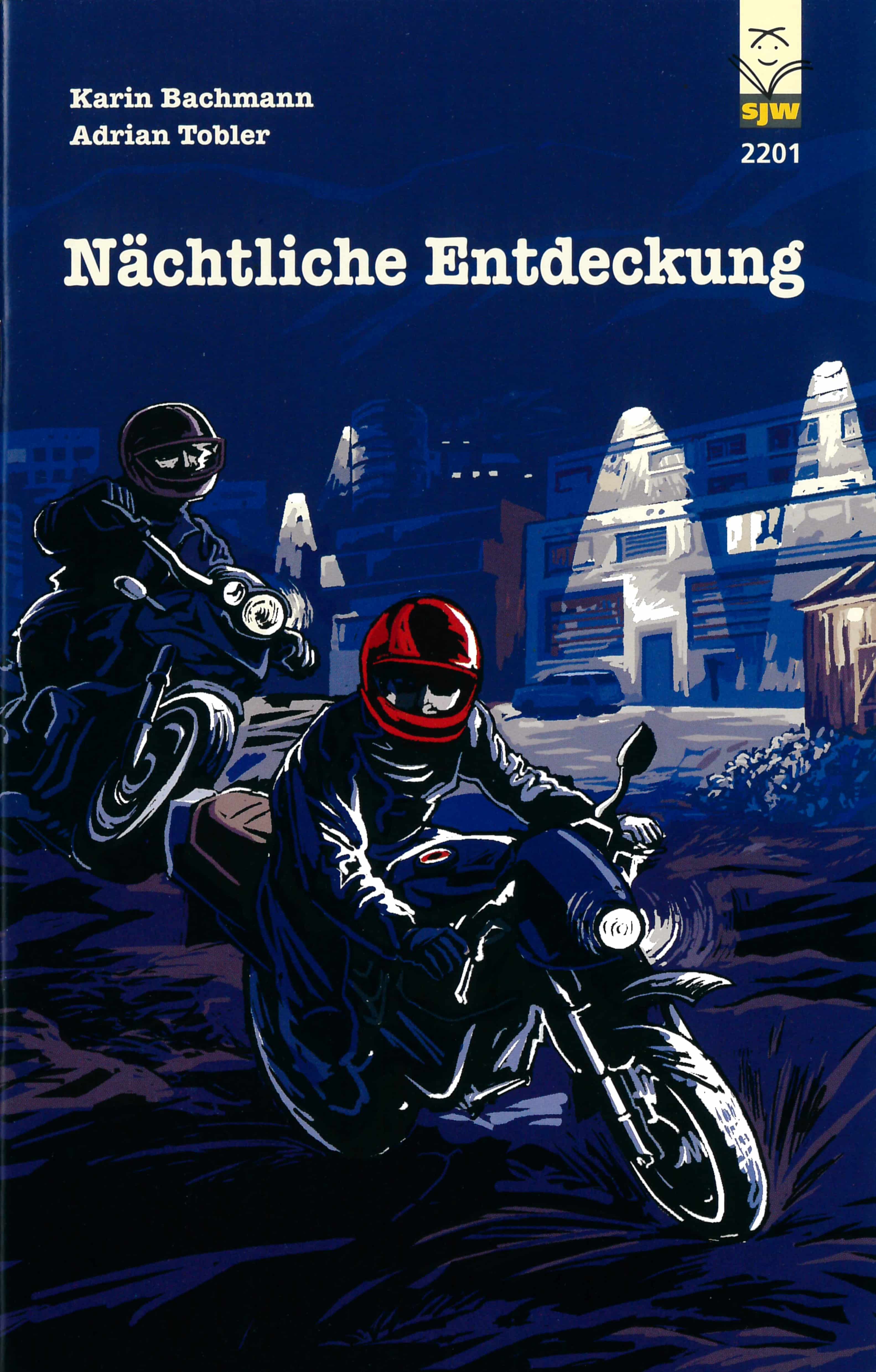 Naechtliche Entdeckung, ein Jugendbuch von Karin Bachmann, Illustration von Adrian Tobler, SJW Verlag, Krimi